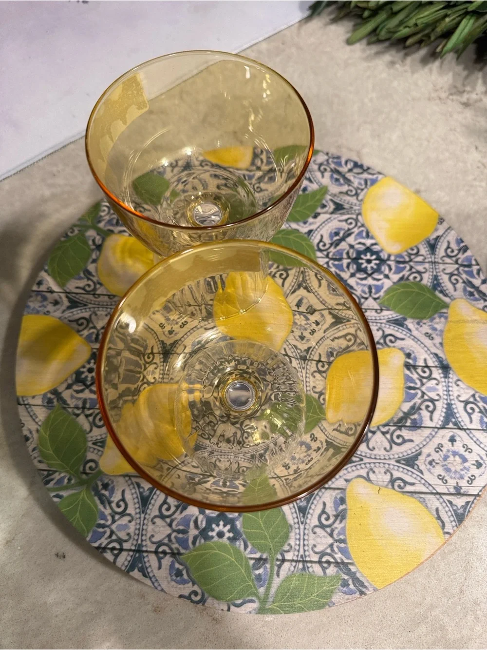 Threshold Amber Gold Cocktail Glasses or Dessertware- Set of 2